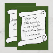 Cartes Pour Fêtes Annuelles Rupture avec 2021 Drôles de vœux de saison  (Devant / Derrière)
