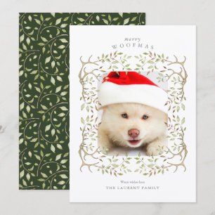 Cartes Pour Fêtes Annuelles Russe Animaux de compagnie Woodland Antler Wreath