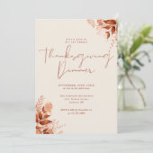 Cartes Pour Fêtes Annuelles Russe Automne Quitte Thanksgiving Dîner (Debout devant)