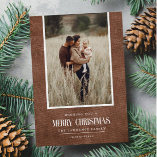 Cartes Pour Fêtes Annuelles Russe Brown hiver Noël photo unique