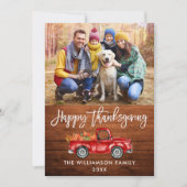 Cartes Pour Fêtes Annuelles Russe Brush Script Thanksgiving Camion rouge (Devant)