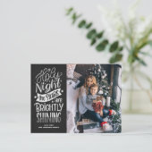 Cartes Pour Fêtes Annuelles Russe Chalkboard O Holy Night Lyrics Christmas (Debout devant)