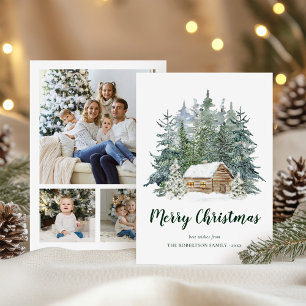 Cartes Pour Fêtes Annuelles Russe Forêt d'hiver Cabine de Noël Photo
