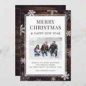 Cartes Pour Fêtes Annuelles Russe Joyeux Noël Snowflake Photo (Devant / Derrière)