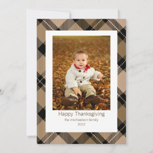 Cartes Pour Fêtes Annuelles Russe Moderne Automne Brown Tartan Photo Plaid
