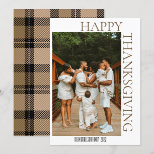 Cartes Pour Fêtes Annuelles Russe Moderne Automne Brown Tartan Photo Plaid