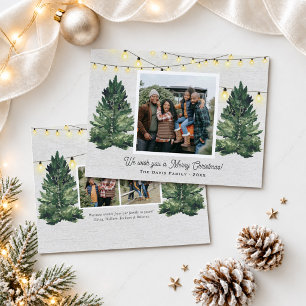 Cartes Pour Fêtes Annuelles Russe Photo de famille Arbre de Noël Ferme Bois