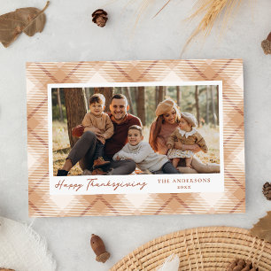 Cartes Pour Fêtes Annuelles Russe Plaid Automne Photo Thanksgiving