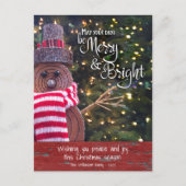 Cartes Pour Fêtes Annuelles Russe Snowman Days Be Joyeux Bright Script mignon (Devant)