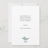 Cartes Pour Fêtes Annuelles Russe Vert Rouge Poinséttia Floral Wreath Simple (Dos)