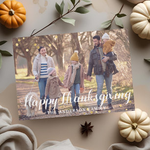 Cartes Pour Fêtes Annuelles Russe Wood Thanksgiving Photo de famille