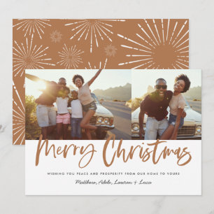 Cartes Pour Fêtes Annuelles Rust white script Noël 2 photo Holiday