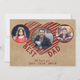 Cartes Pour Fêtes Annuelles Rustic Best Papa Coeur Père Jour 3 Photos