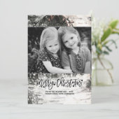 Cartes Pour Fêtes Annuelles Rustic Birch Bark Joyeux Noël Photo (Debout devant)