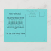 Cartes Pour Fêtes Annuelles Rustic Blue Christmas Horse Red Bow (Dos)