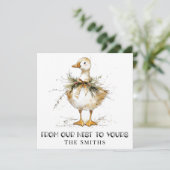 Cartes Pour Fêtes Annuelles Rustic Christmas Goose Duck Card (Debout devant)