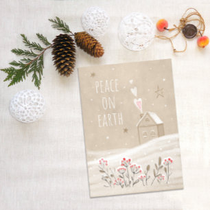 Cartes Pour Fêtes Annuelles Rustic Christmas House in Snow