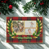 Cartes Pour Fêtes Annuelles Rustic Christmas Red Green Rustic 3 Photo