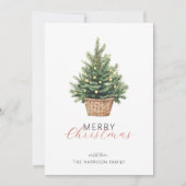 Cartes Pour Fêtes Annuelles Rustic Christmas Tree In Basket Flat (Devant)