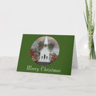 Cartes Pour Fêtes Annuelles Rustic Church Christmas James 1:17 Personnalisé