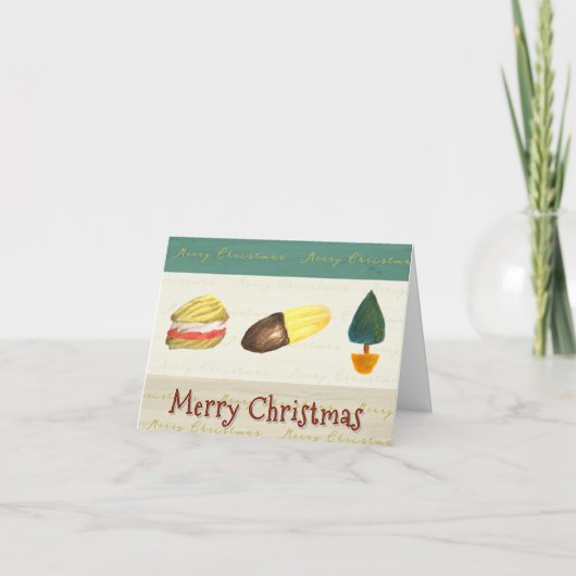 Cartes Pour Fêtes Annuelles Rustic Cosy Biscuits Cookies Christmas Card (Devant)