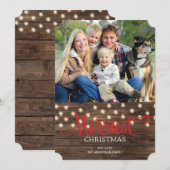Cartes Pour Fêtes Annuelles Rustic Country Joyeux Noël Photo (Devant / Derrière)