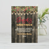 Cartes Pour Fêtes Annuelles Rustic Country Noël verdure Salutation de vacances (Debout devant)