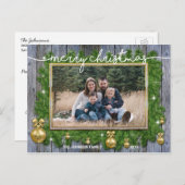 Cartes Pour Fêtes Annuelles Rustic Gold Famille Portrait (Devant / Derrière)