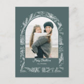 Cartes Pour Fêtes Annuelles Rustic Line Drawn Christmas Botanical Arch 1-Photo (Devant)