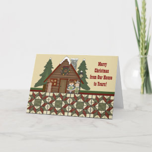 Cartes Pour Fêtes Annuelles Rustic Lodge Country Cabine Noël