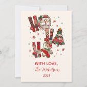 Cartes Pour Fêtes Annuelles Rustic Patchwork Ho Ho Ho Christmas (Devant)