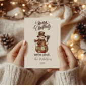 Cartes Pour Fêtes Annuelles Rustic Patchwork Snowman Christmas
