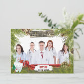 Cartes Pour Fêtes Annuelles Rustic Pine Dentist Photo Salutation d'entreprise (Debout devant)