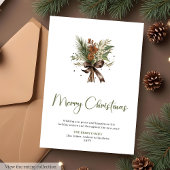 Cartes Pour Fêtes Annuelles Rustic Pine Wreath Script Font Christmas Greeting 