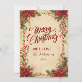 Cartes Pour Fêtes Annuelles Rustic Poinsettia Holiday (Devant)