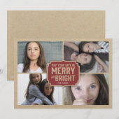 Cartes Pour Fêtes Annuelles Rustic Red Frame Holiday Photo Card (Devant / Derrière)