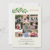 Cartes Pour Fêtes Annuelles Rustic Red Joyeux Noël Script Feuille 10 Photo (Dos)