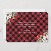 Cartes Pour Fêtes Annuelles Rustic Red Plaid Snow Botanical New Year Card (Dos)