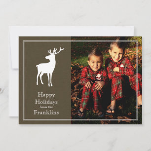 Cartes Pour Fêtes Annuelles Rustic Reindeer Photo Holiday Christmas Card