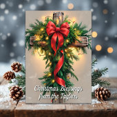 Cartes Pour Fêtes Annuelles Rustic Religious Cross Christian Christmas