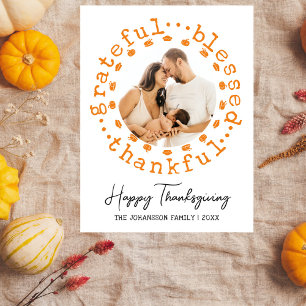 Cartes Pour Fêtes Annuelles Rustic Thanksgiving Photo
