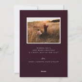 Cartes Pour Fêtes Annuelles Rustic Winter Boughs Golden Joy Photo Holiday Card (Dos)