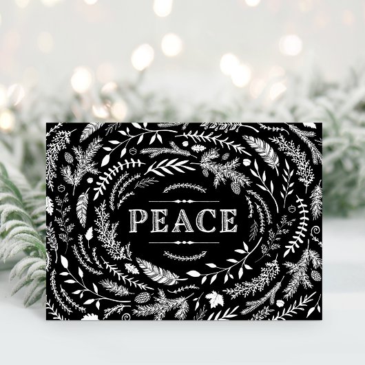Cartes Pour Fêtes Annuelles Rustic Winter Peace Holiday Greeting Card