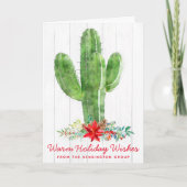 Cartes Pour Fêtes Annuelles Rustique aquarelle Cactus vacances d'entreprise (Devant)