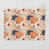 Cartes Pour Fêtes Annuelles Rustique Automne Citrouille Feuille Fleur sauvage (Devant)