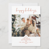 Cartes Pour Fêtes Annuelles Rustique Boho Terracotta rouille Élégant Script Ph (Devant)