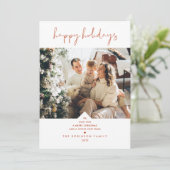 Cartes Pour Fêtes Annuelles Rustique Boho Terracotta rouille Élégant Script Ph (Debout devant)