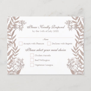 Cartes Pour Fêtes Annuelles Rustique Brown Mariage Vintage Botanique