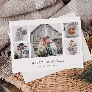 Cartes Pour Fêtes Annuelles Rustique Chic   Grille de photos de Noël simple et