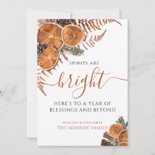 Cartes Pour Fêtes Annuelles Rustique Citron Evergreen Joyeux & Lumineux Noël